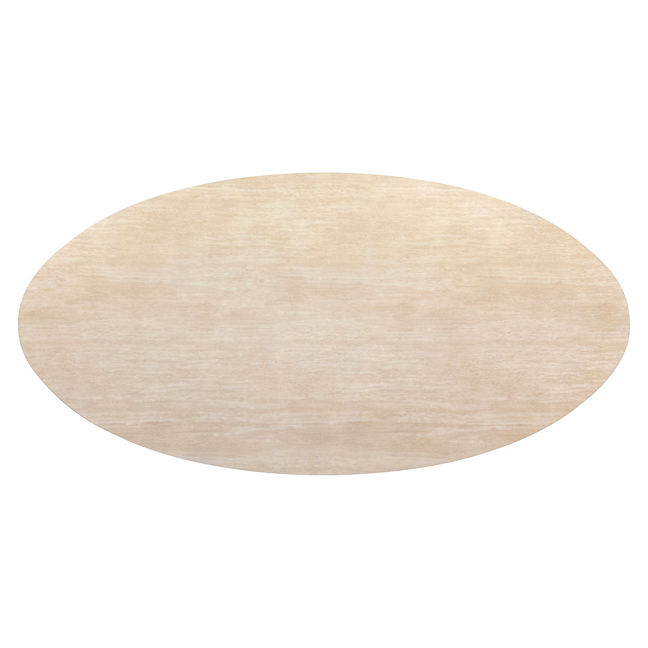 Richmond Interiors Fictus Beige Travertine Rounded Dining Table | 8 Seater